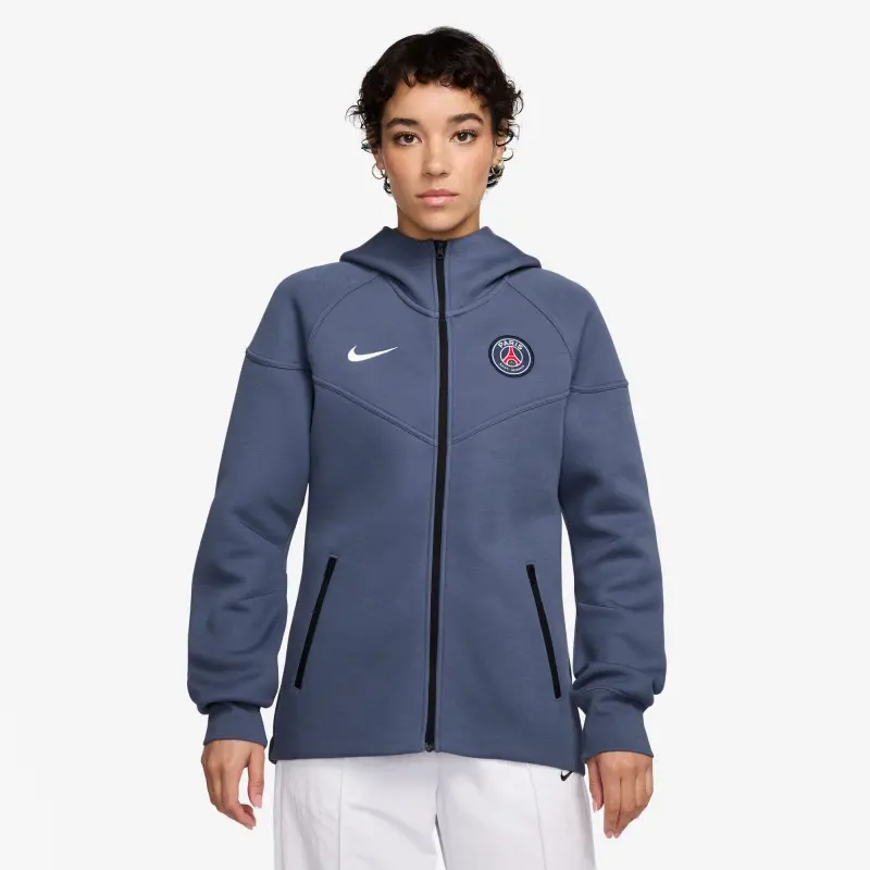 Maglie PSG felpa-con-cappuccio-e-zip-intera-psg-nike-tech-fleece-blu-diffuso-donna-202333136 – Collezione Completa di Maglie da Gioco