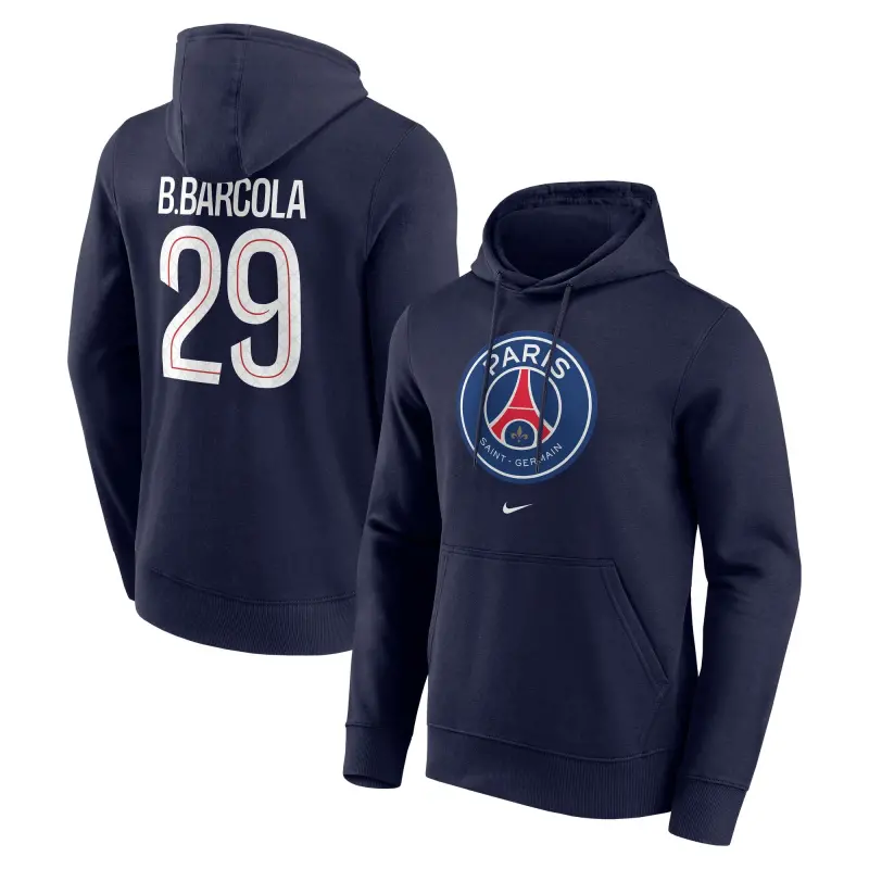 Maglie PSG felpa-con-cappuccio-grafica-psg-nike-barcola-29-blu-navy-uomo-203293376-29 – Collezione Completa di Maglie da Gioco