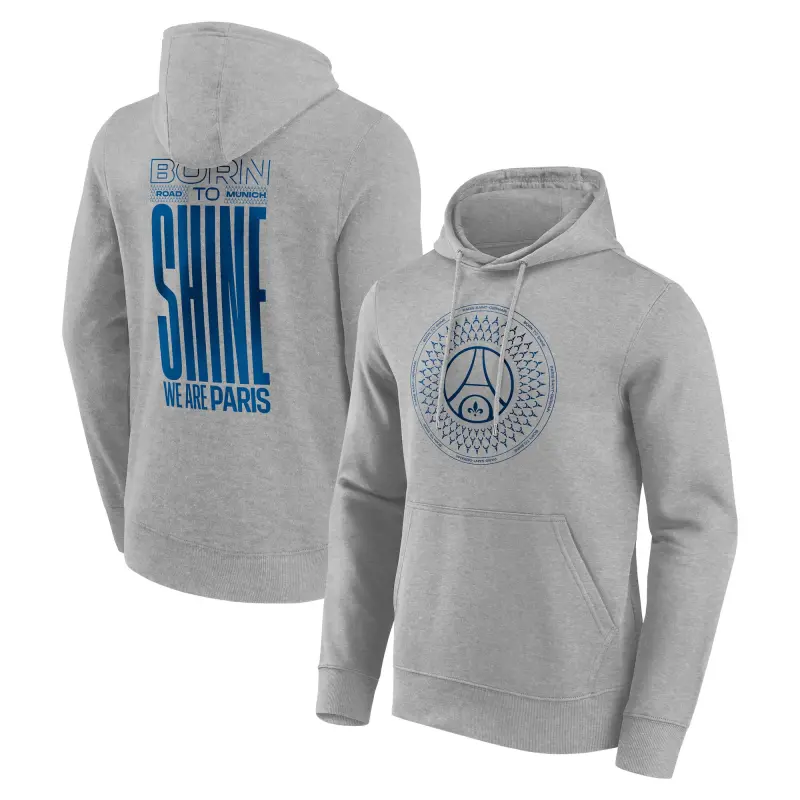 Maglie PSG felpa-con-cappuccio-grafica-psg-road-to-munich-grigia-unisex-201956541 – Collezione Completa di Maglie da Gioco