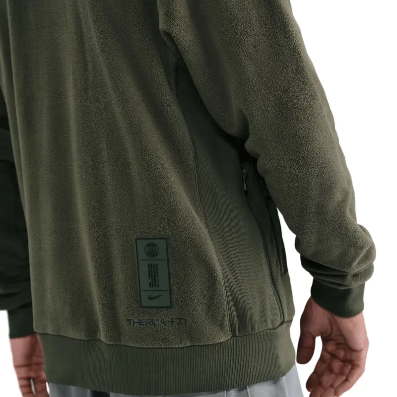 Maglie PSG felpa-con-cappuccio-invernale-nike-psg-con-zip-a-un-quarto-cachi-203002947 – Collezione Completa di Maglie da Gioco